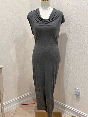 Women's Gray Cowl Neck Maxi Dress
